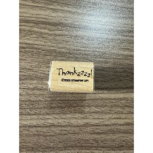 Vintage‎ 2003 Stampin Up! Thankzzzz! Thanks Wood Mount Rubber Stamp Retired